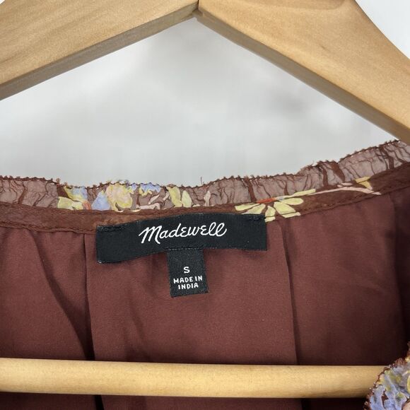 Madewell Norma Rae Dress Size Small Floral Print Long Sleeve Mini Cottagecore - Picture 4 of 10